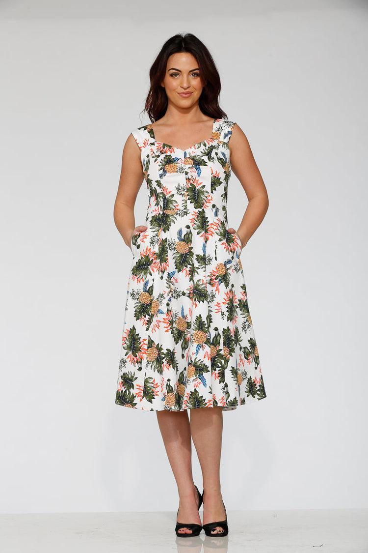 White Hawaiian Swing Dress Product Image