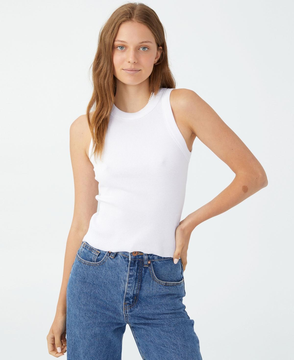 Cotton On basic seamless ribbed racer tank top Product Image