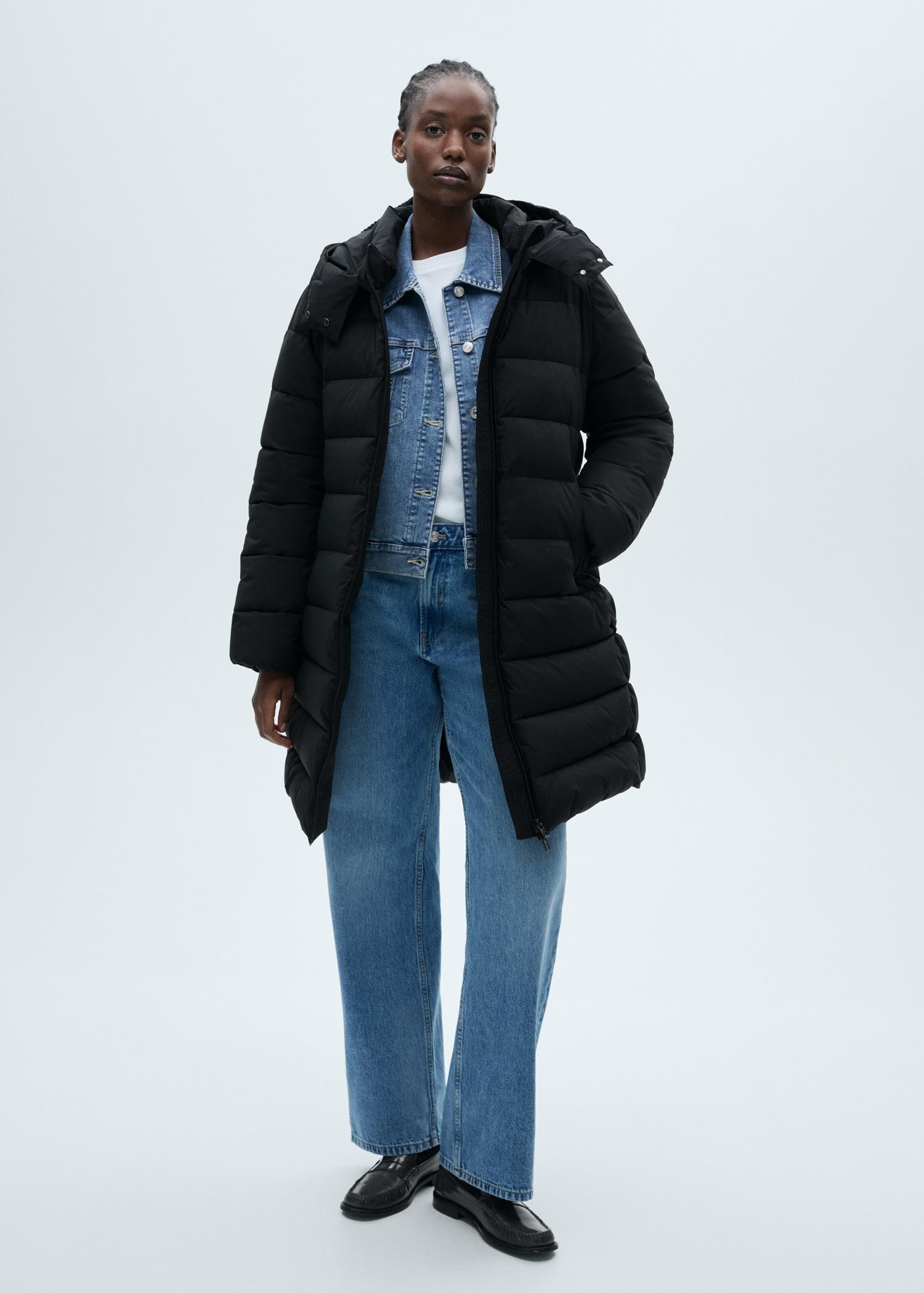 Waterproof padded midi anorak - Women | MANGO USA Product Image