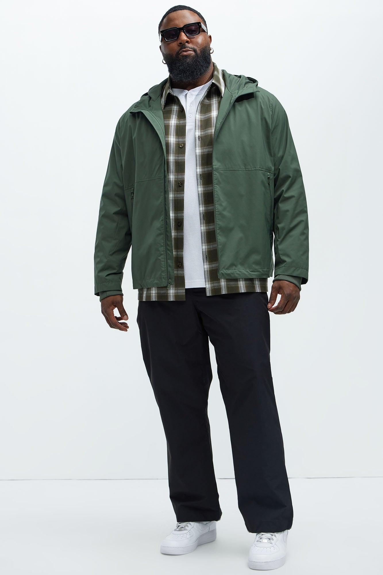 Never Worried Hooded Tech Jacket - Green Product Image
