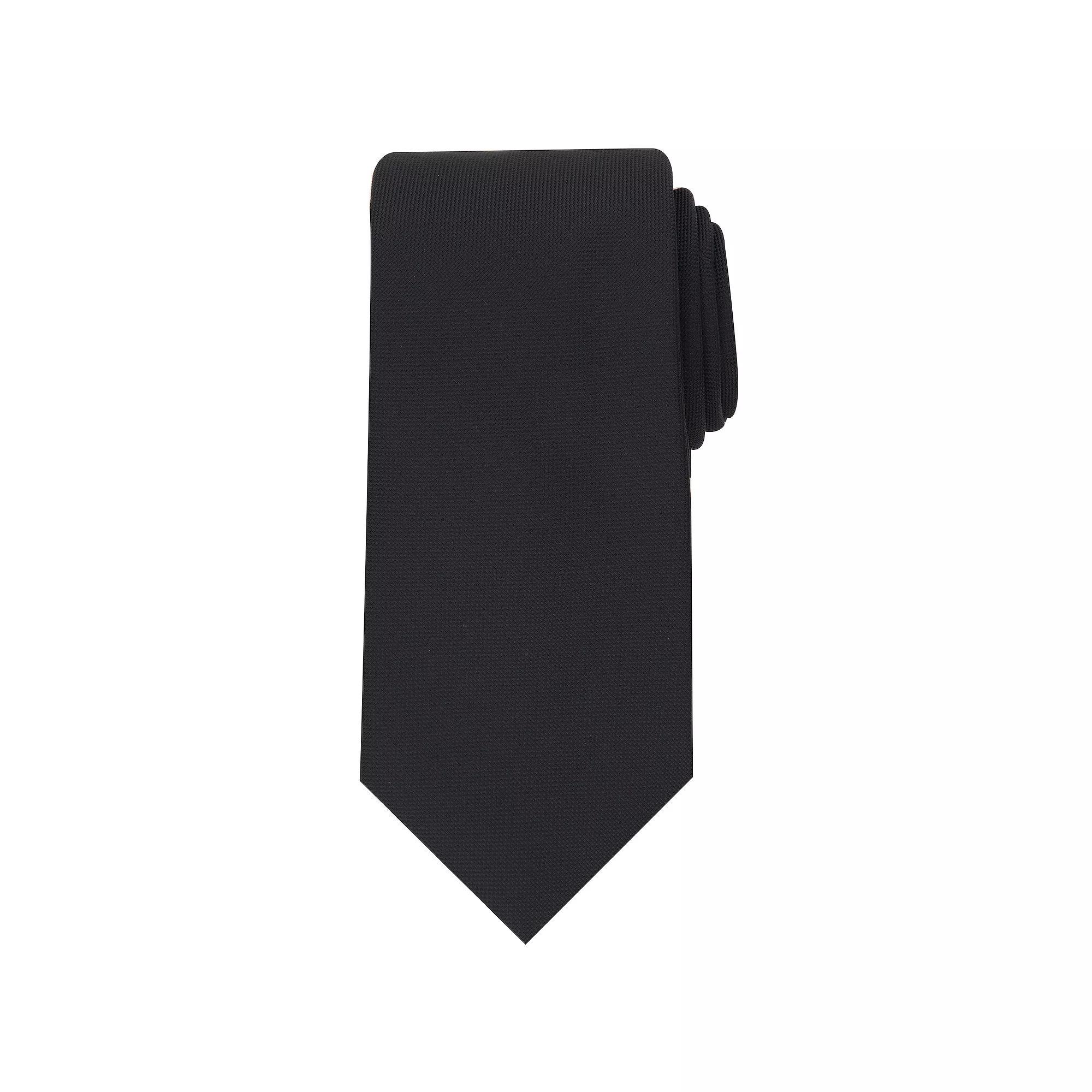 Men's Bespoke Solid Sateen Tie, Black Sateen Product Image