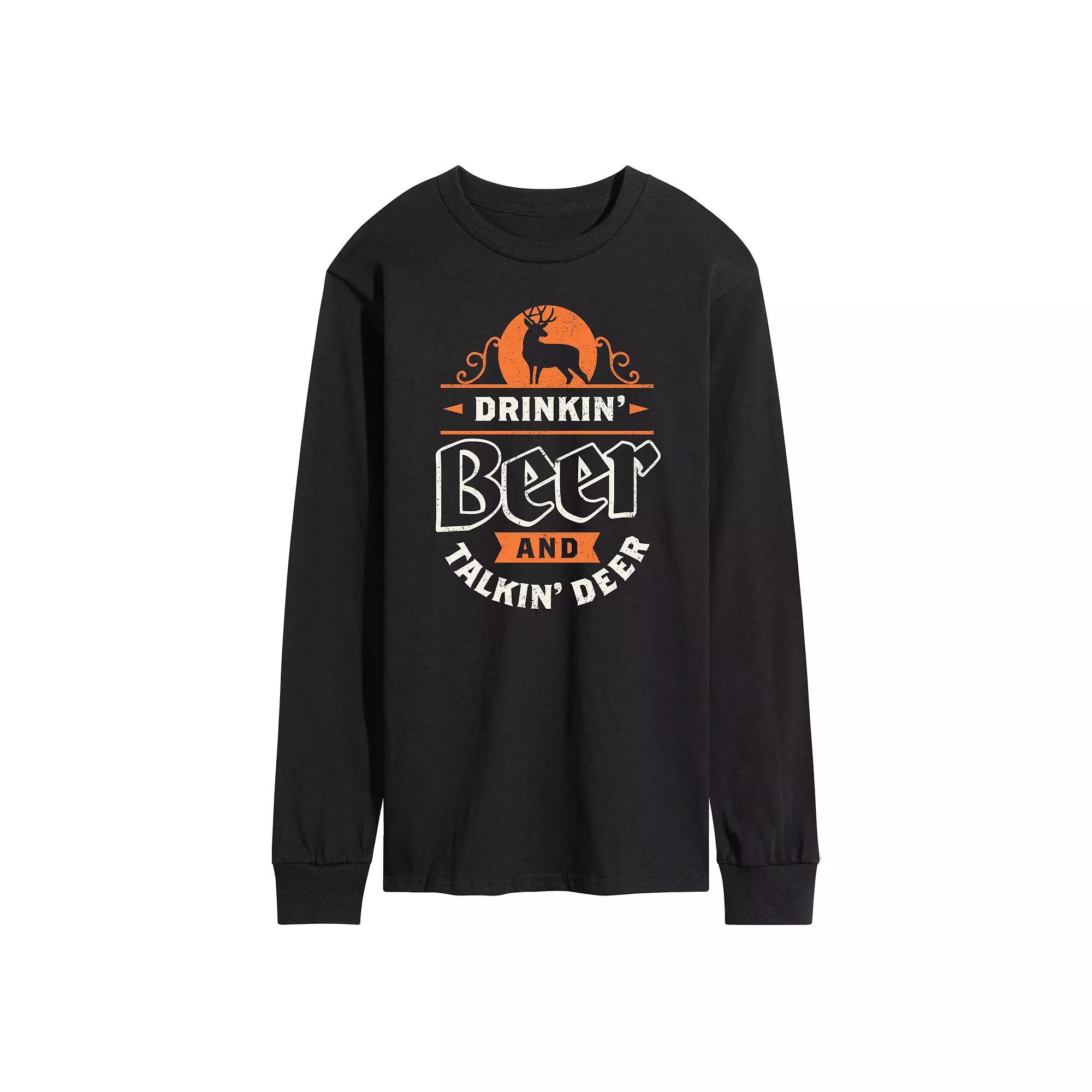 Mens Drinkin Beer and Talkin Deer Long Sleeve Product Image