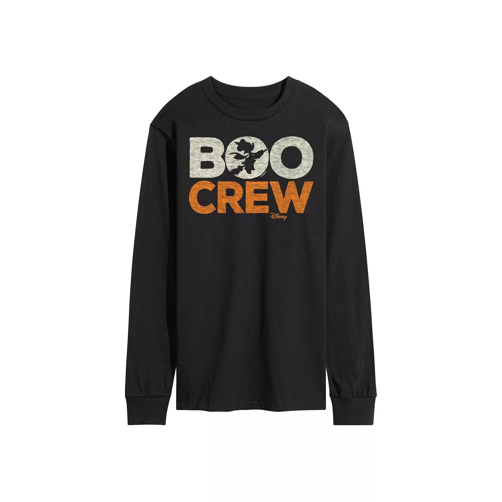 Disney's Minnie Mouse Men's Boo Crew Long Sleeve Graphic Tee, Size: Large, Black Product Image