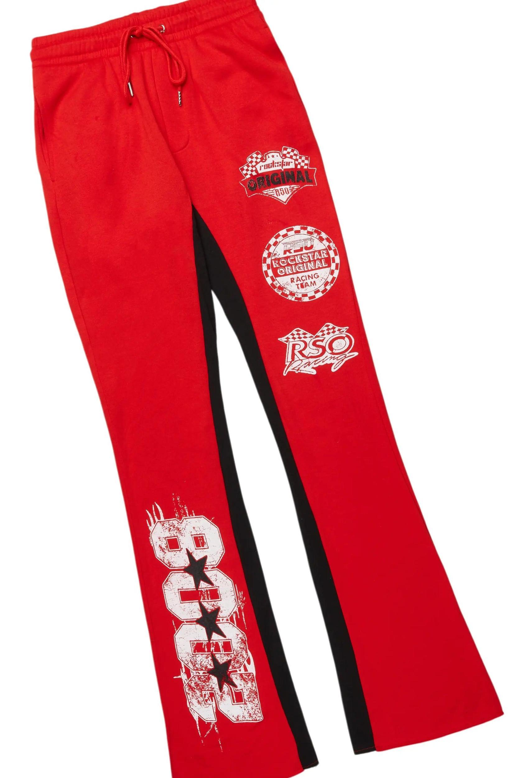 Racing Grung Red Hoodie/Baggy Track Pant Set Male Product Image