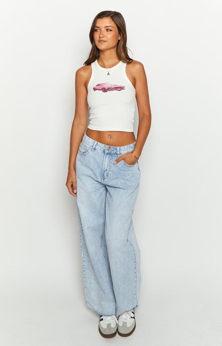 Vroom Vroom White Tank Top Product Image