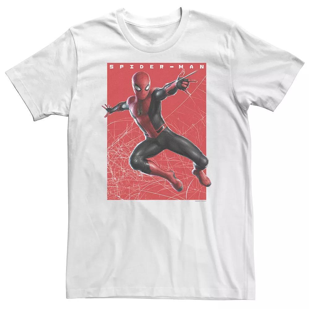Big & Tall Marvel Spider-Man Far From Home Web Swinging Poster Tee, Men's, Size: XL Tall, White Product Image