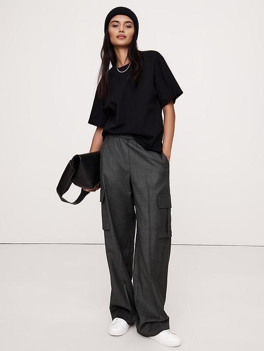 Pull-On Wool Flannel Cargo Pant Product Image