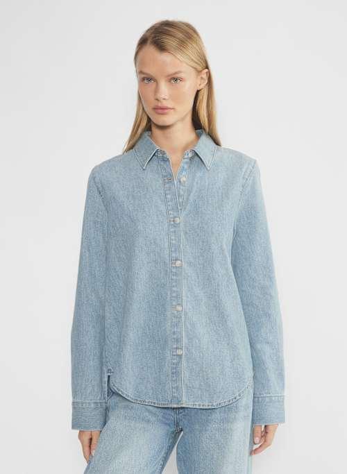 the fitted denim blouse Product Image