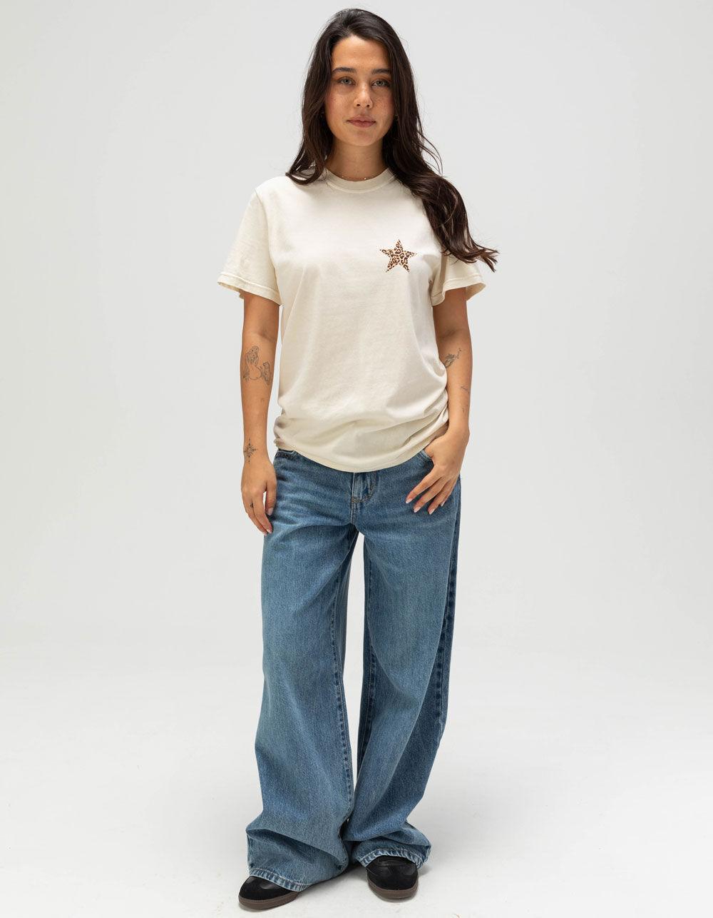 RIOT SOCIETY Leopard Star Womens Boyfriend Tee Product Image