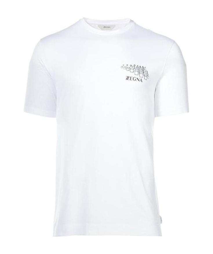 ZEGNA Logo T-shirt In White Product Image
