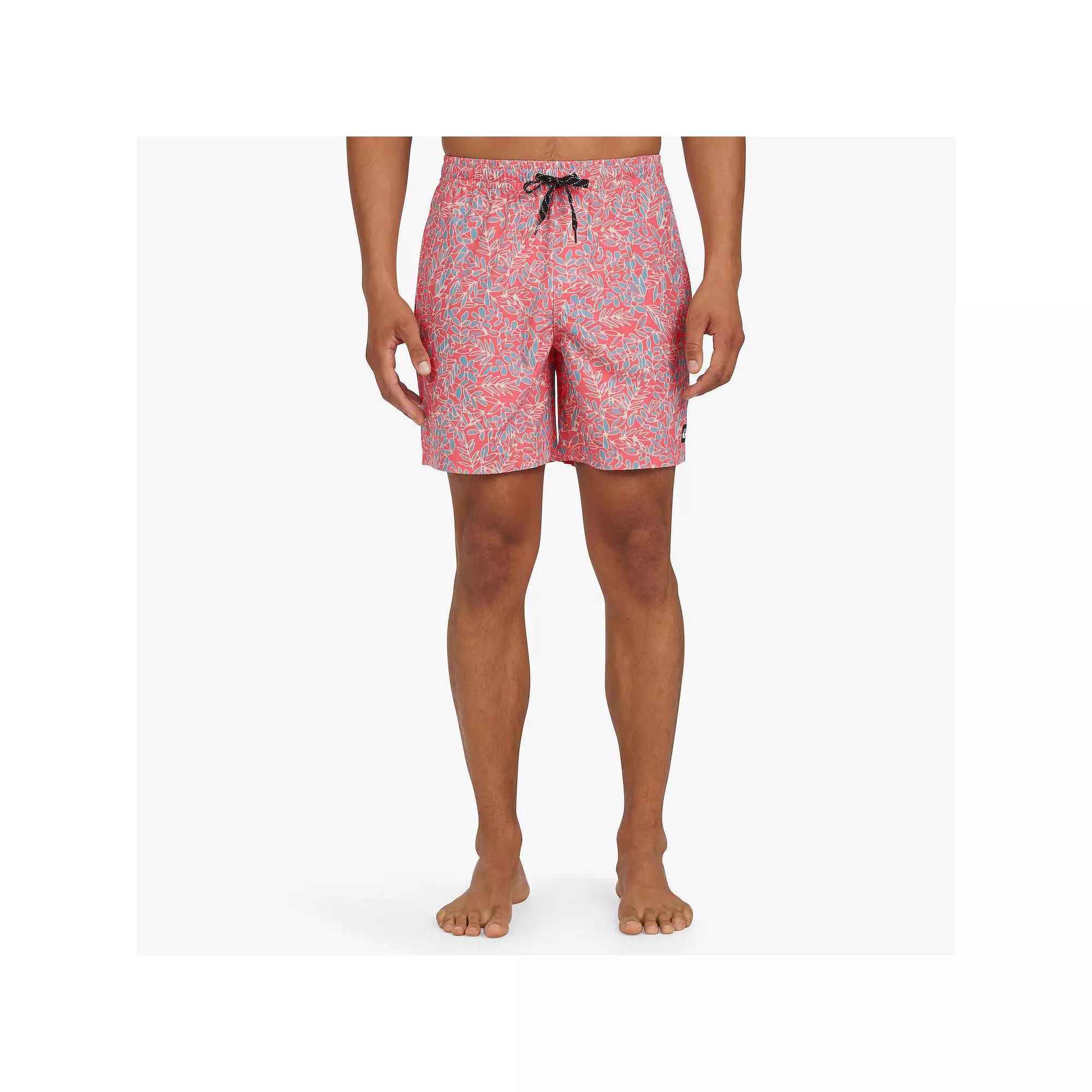 Men's Quiksilver 6.5" Swell Leaf Swim Trunks, Size: XL, Pink Product Image