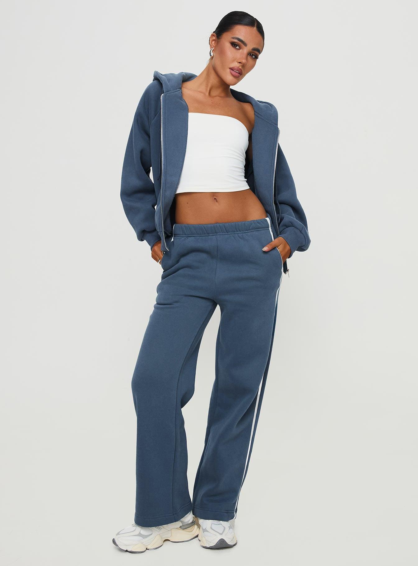 Skiller Side Stripe Track Pants Navy Product Image