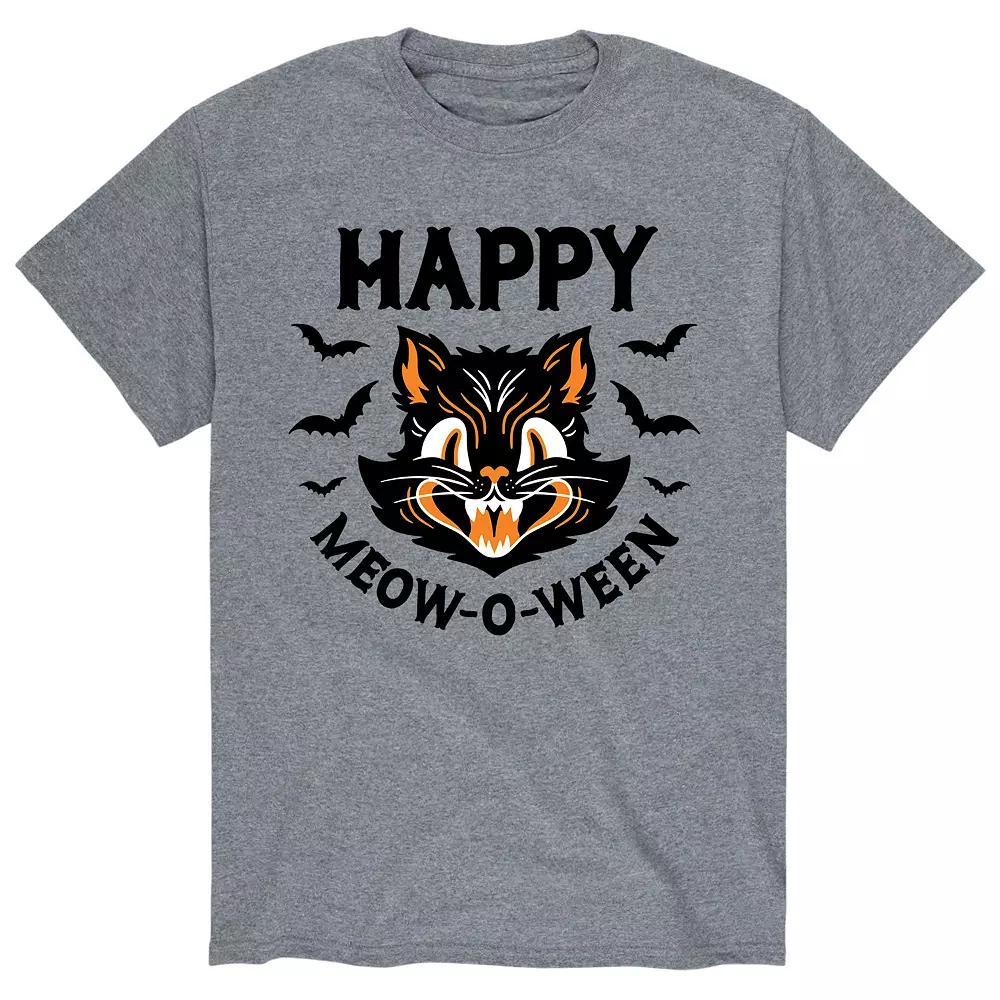 Men's Happy Meow-O-Ween Tee, Size: XXL, Gray Product Image