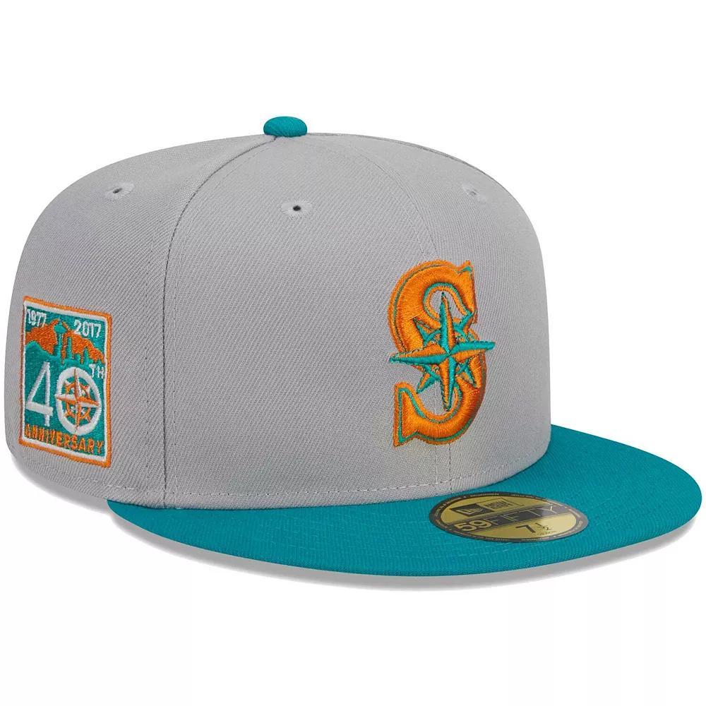 Mens New Era Gray/Teal Seattle Mariners 59FIFTY Fitted Hat Product Image