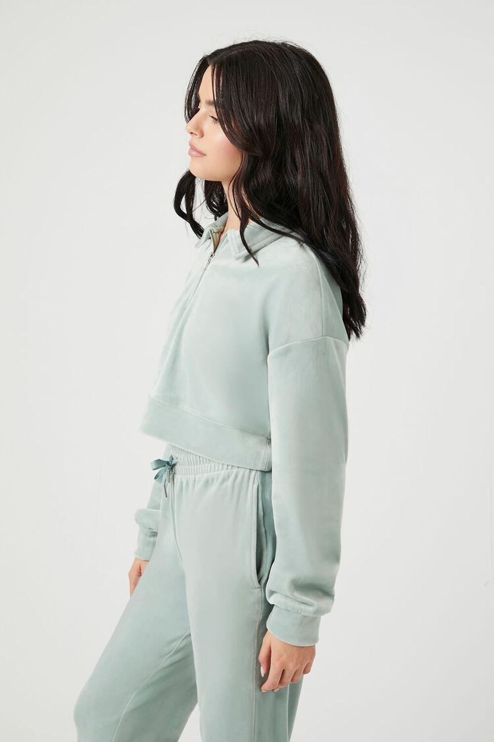 Velvet Half-Zip Pullover | Forever 21 Product Image