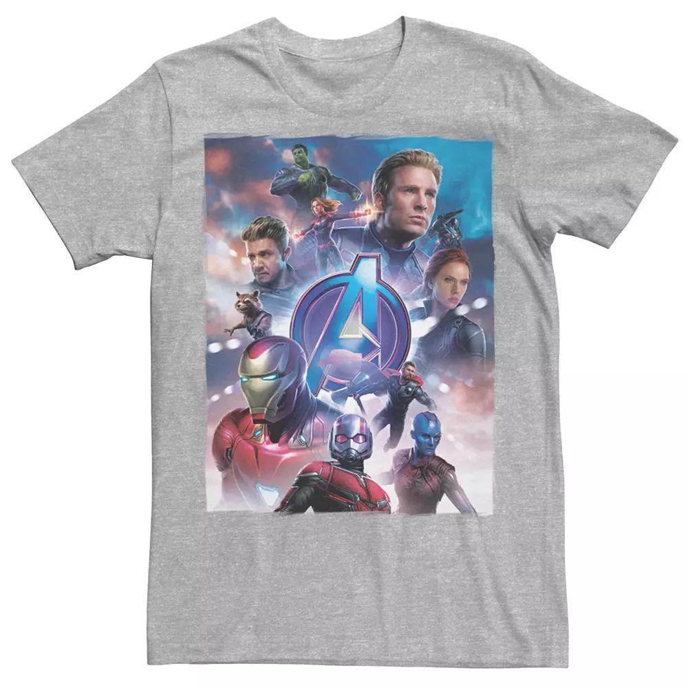 Men's Marvel Avengers Action Pose Tee, Size: XL, Athletic Grey Product Image