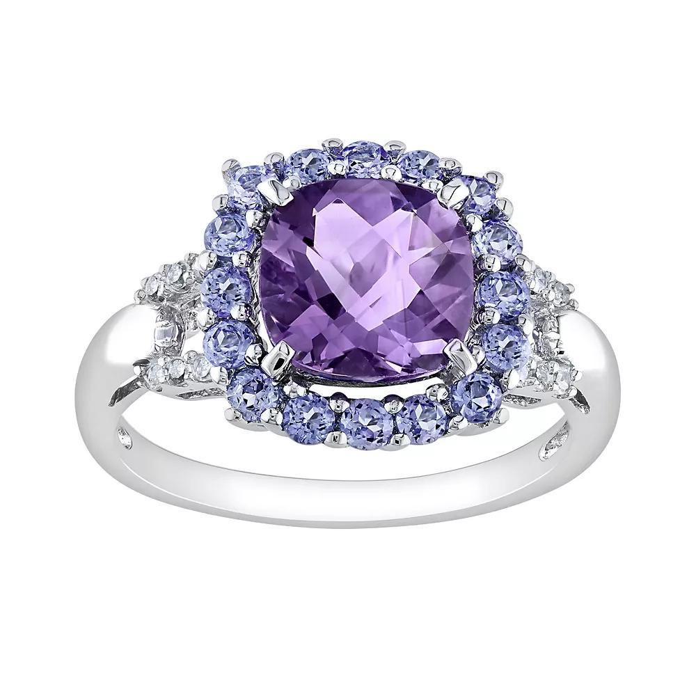 Stella Grace Sterling Silver Amethyst, Tanzanite and Diamond Accent Frame Ring, Women's, Size: 10, Purple Product Image