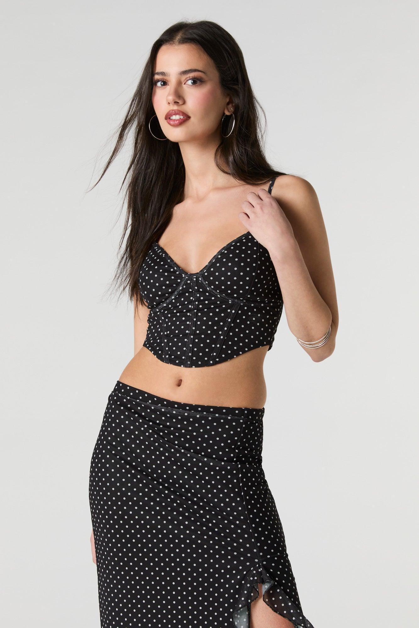 Mesh Cropped Corset Tank Female Product Image