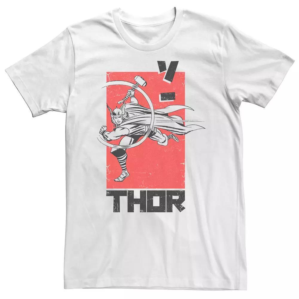 Men's Marvel Thor Kanji Abstract Poster Tee, Size: Small, White Product Image