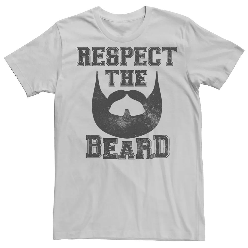 Men's Respect The Beard Tee Shirt, Size: Medium, Silver Product Image