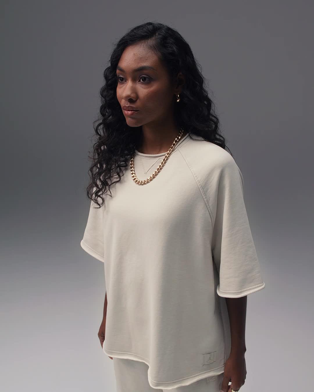 Women's Jordan Flight Fleece Oversized Short-Sleeve French Terry Top Product Image