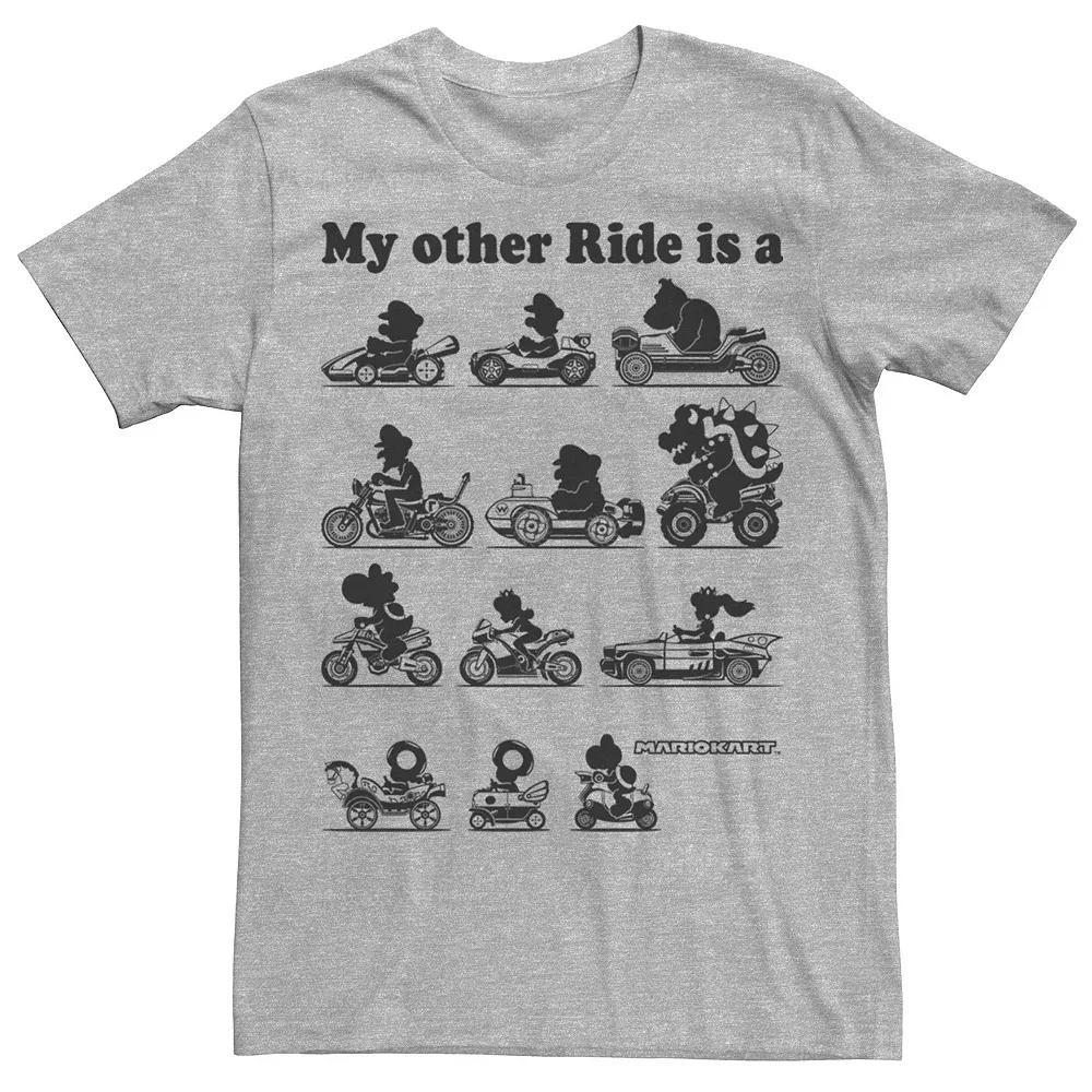 Mens Nintendo Mario Kart Other Rides Red Graphic Tee Athletic Grey Product Image