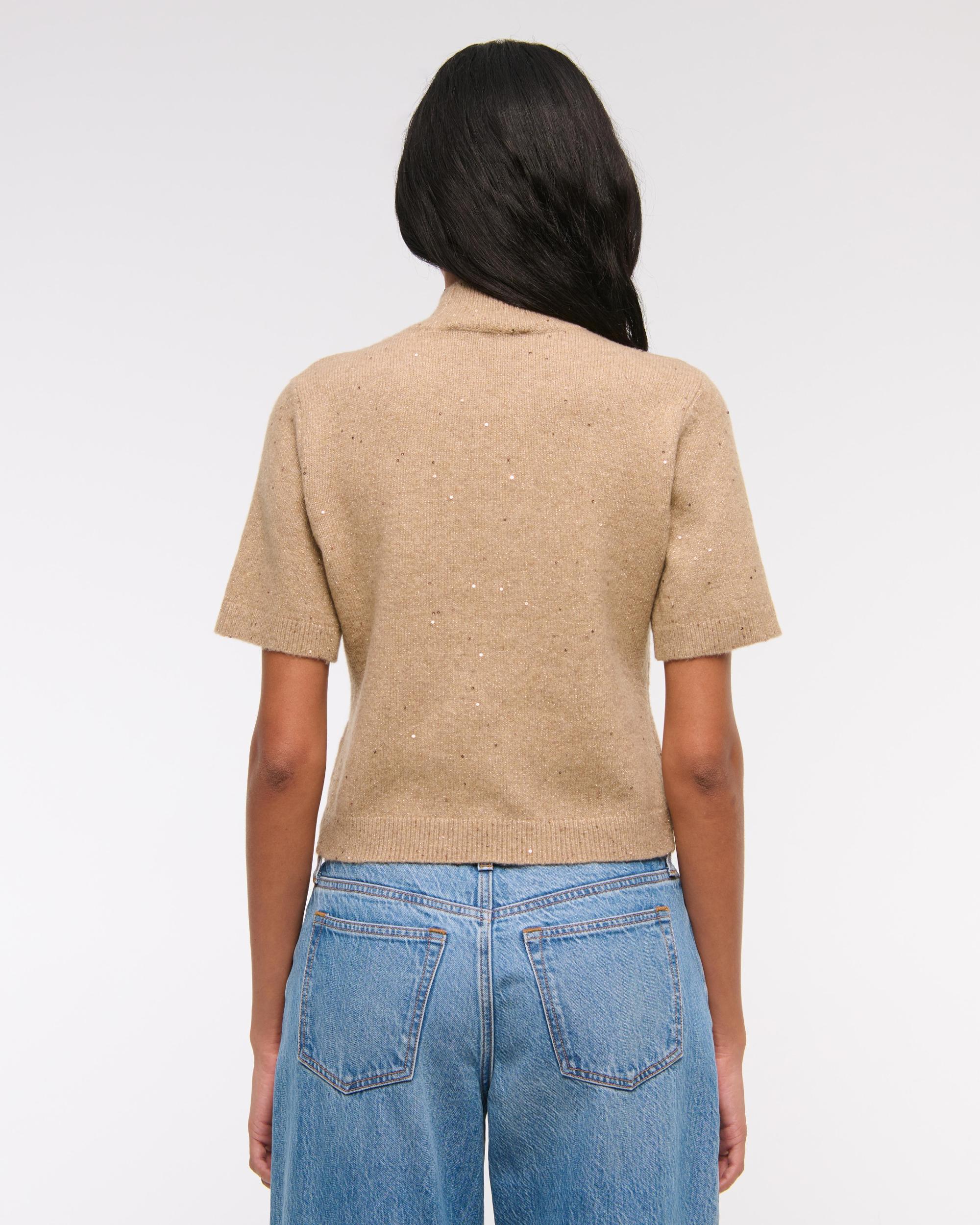 Lurex Mockneck Sweater Tee Product Image