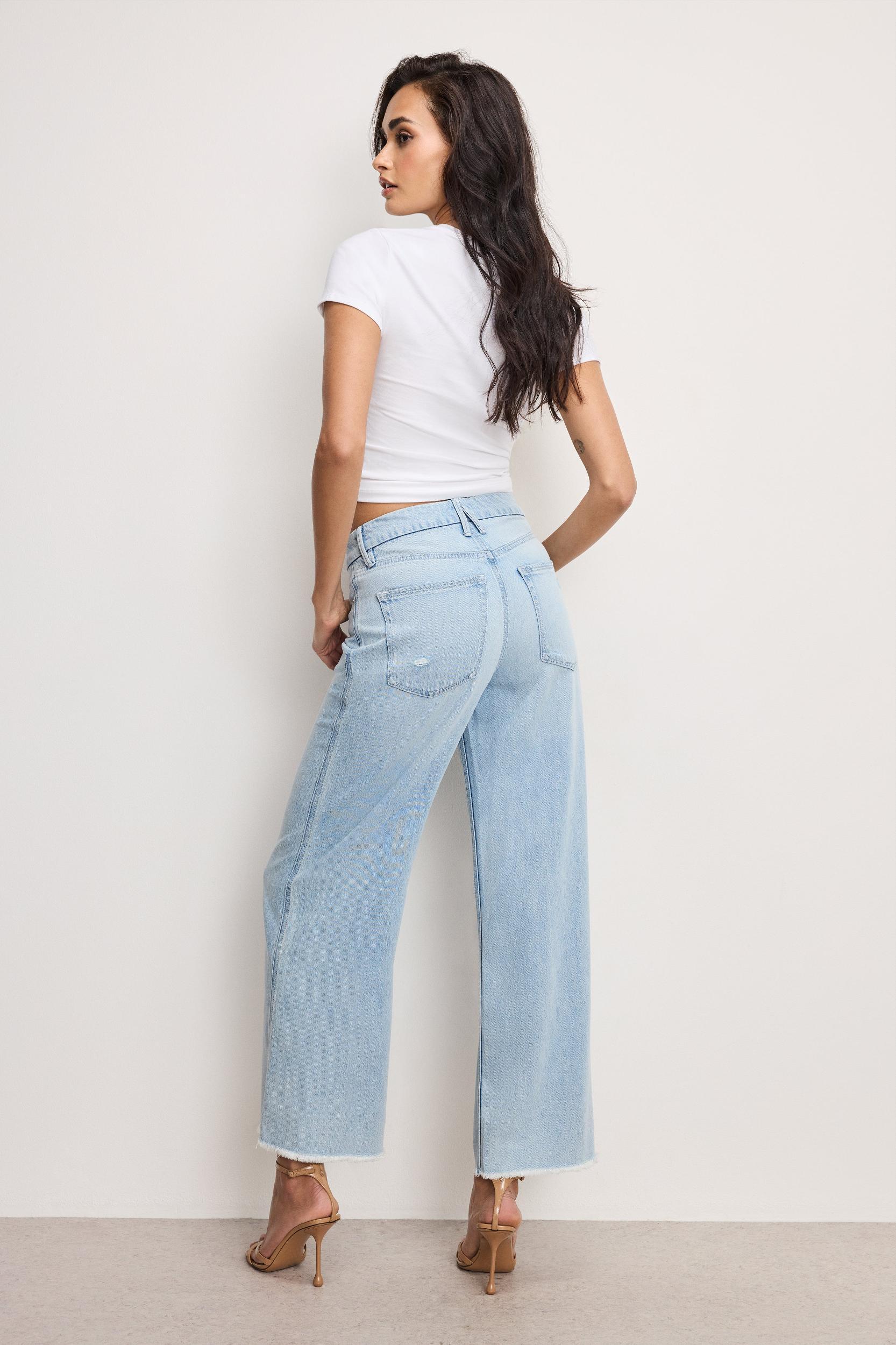 WEIGHTLESS GOOD SKATE WIDE CROPPED JEANS | INDIGO959 Product Image