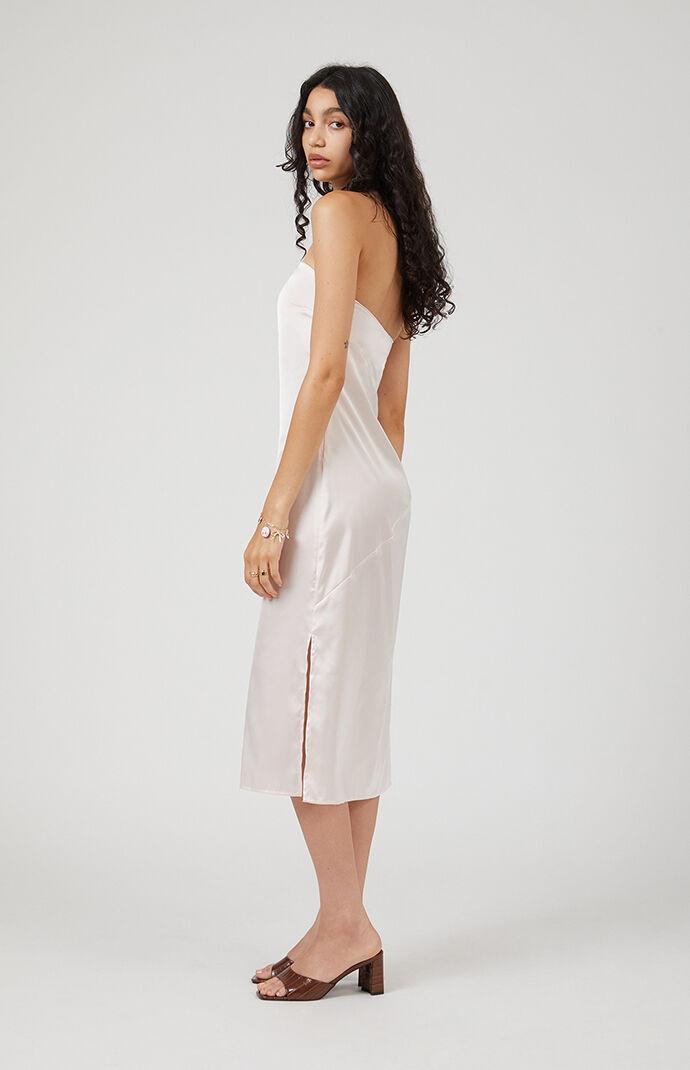 Strapless Satin Midi Dress Product Image