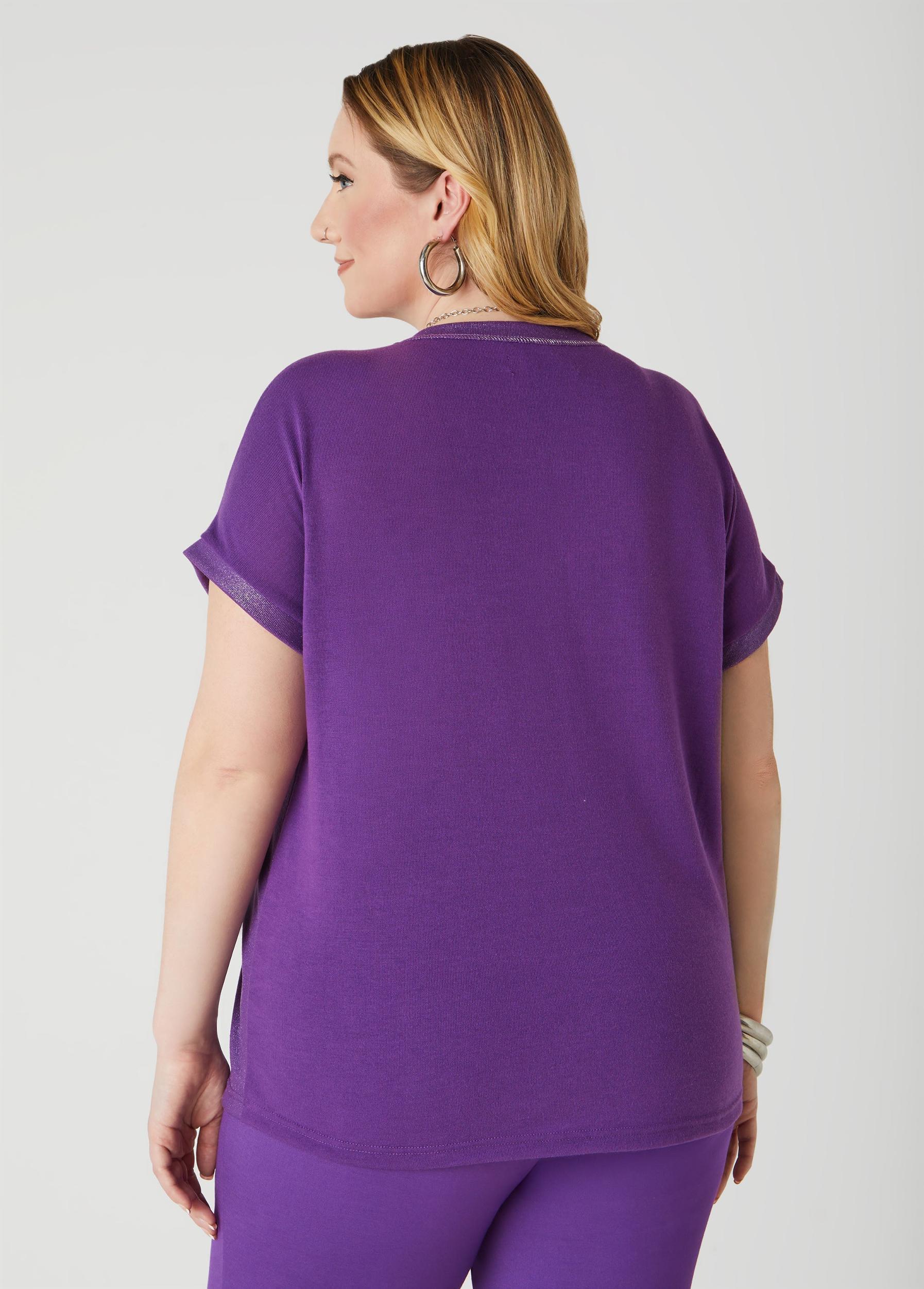 Sequined Metallic Jersey Tee Product Image