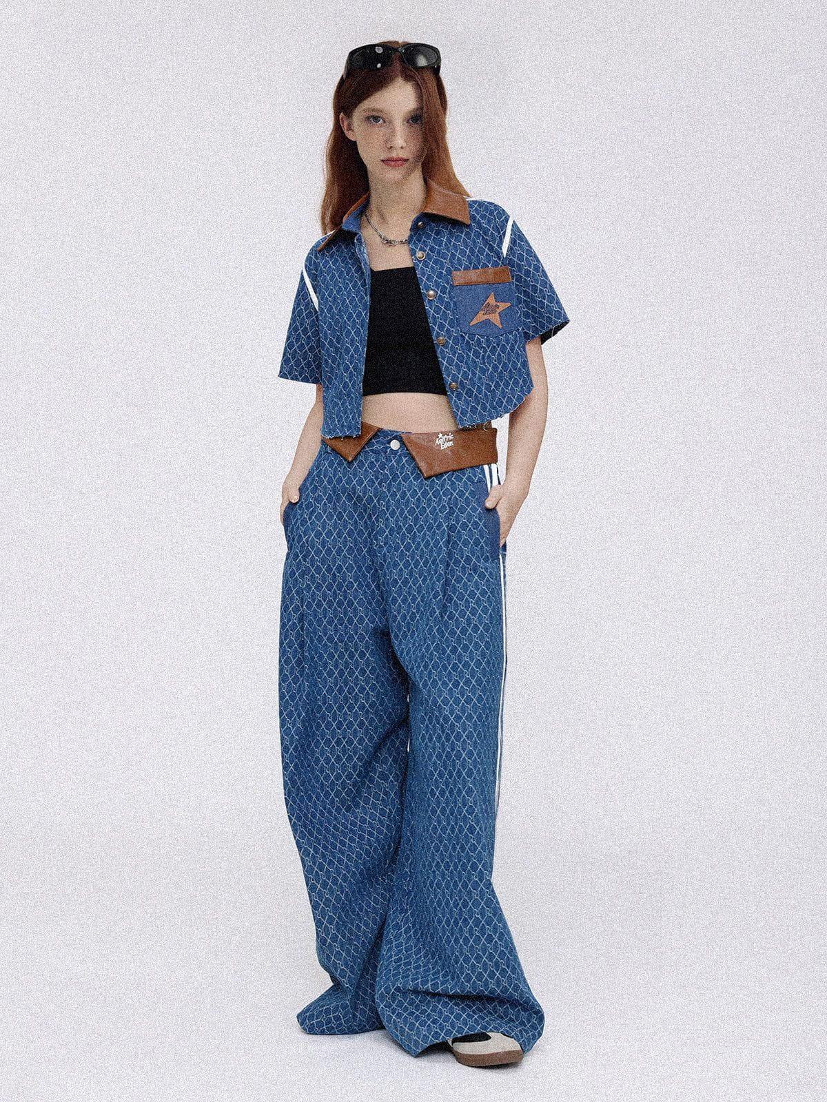 Aelfric Eden Vintage Denim Jacquard Cropped Jacket Product Image