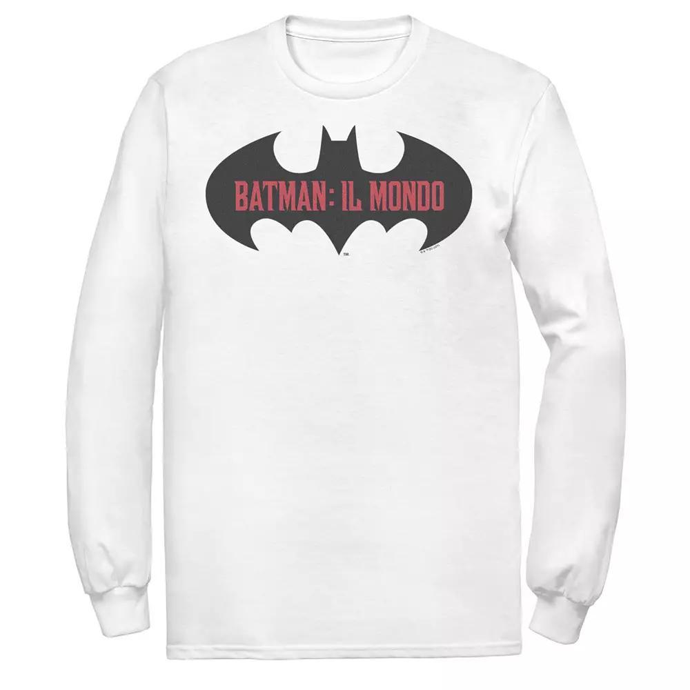 Men's Batman: Il Mondo Bat Logo Tee, Size: Small, White Product Image