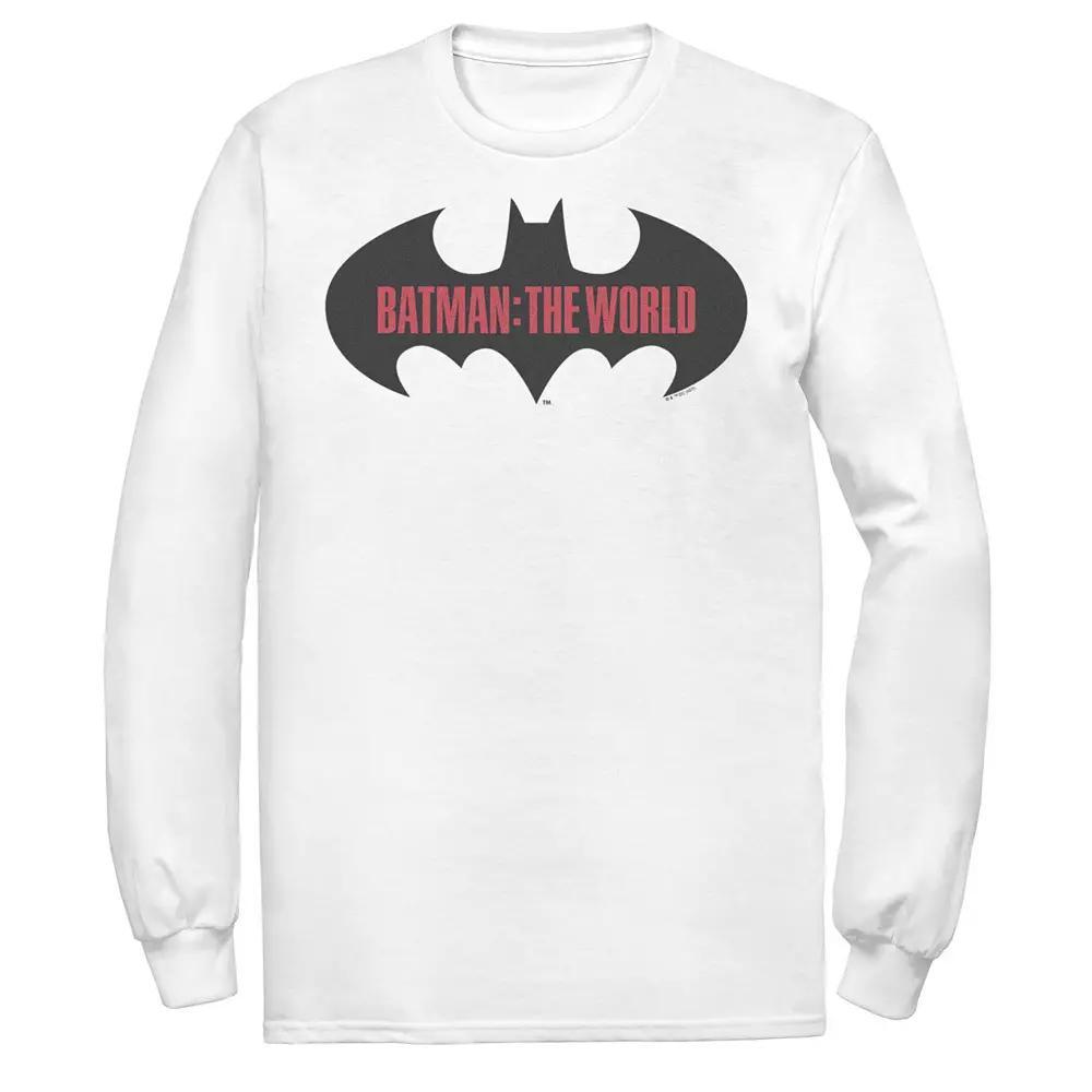Men's Batman: The World Logo Tee, Size: Small, White Product Image