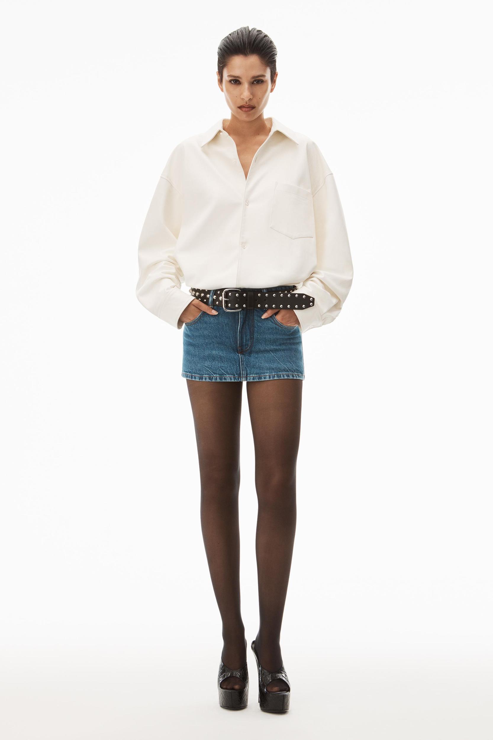 Comfort Stretch Denim Midi Skort Product Image