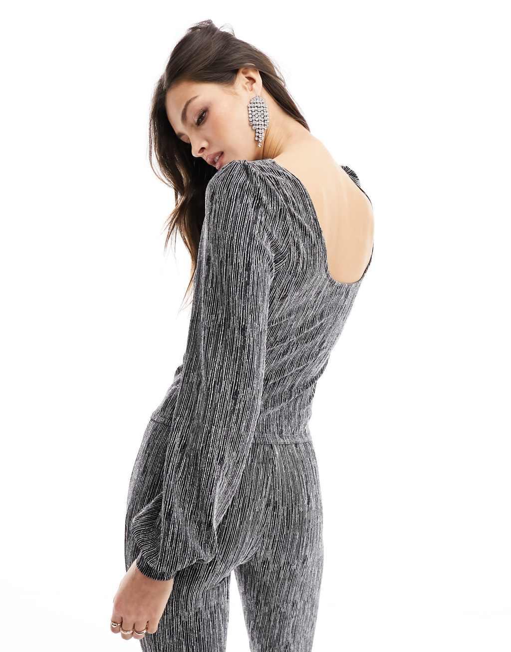 JDY Tall scoop back puff sleeve top Product Image