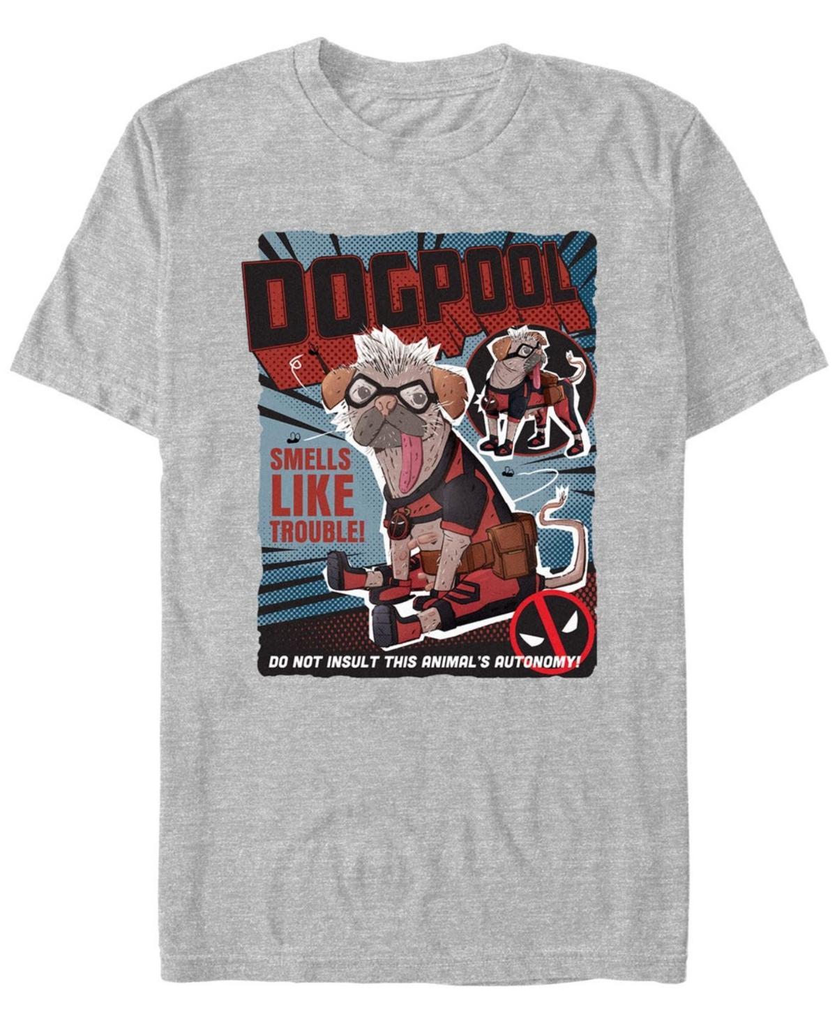 Men's Deadpool And Wolverine Dogpool Comic Book Cover Graphic Tee, Size: Small, Athletic Grey Product Image