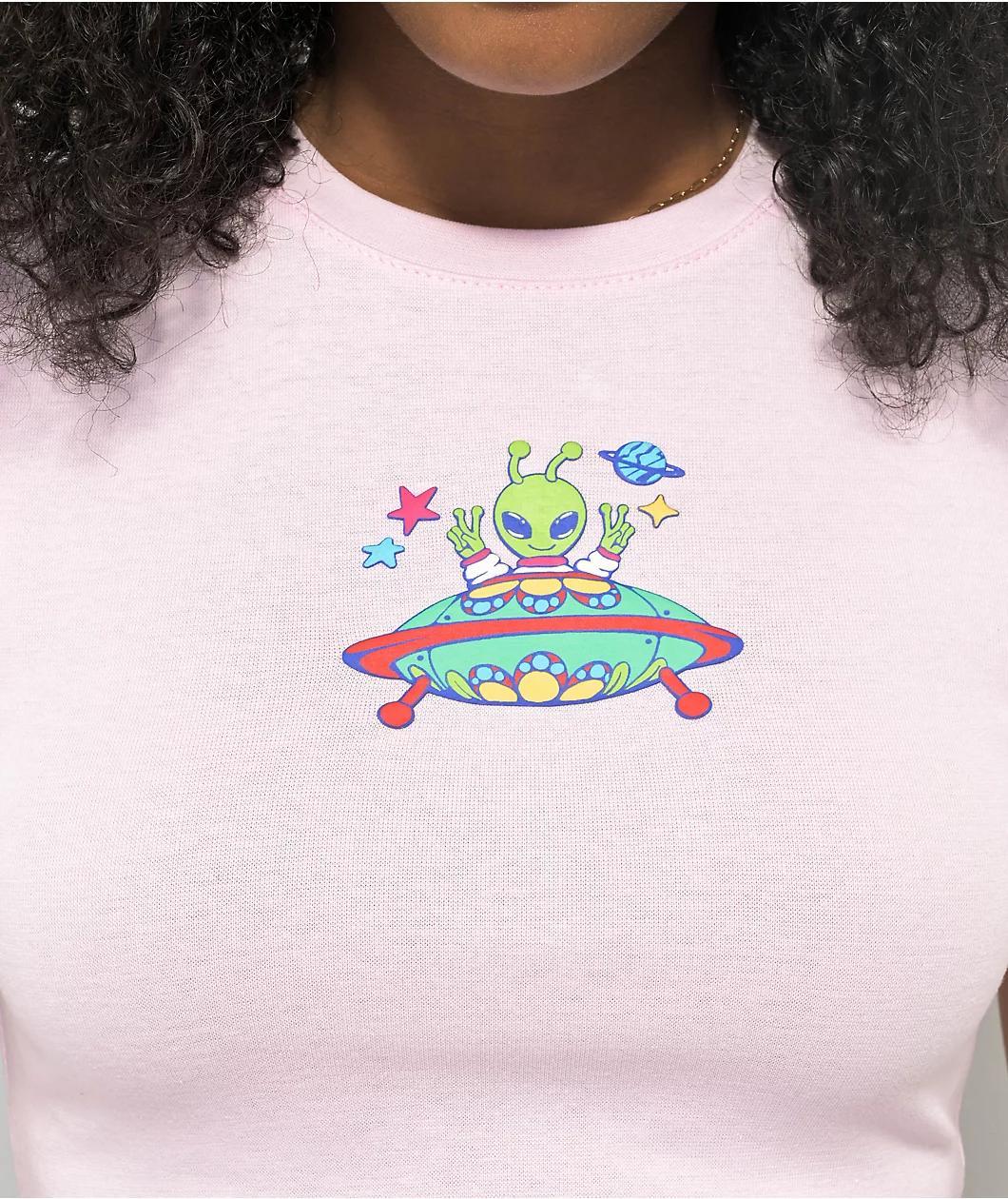 A.LAB Cynthia Alien Pink Crop T-Shirt Product Image
