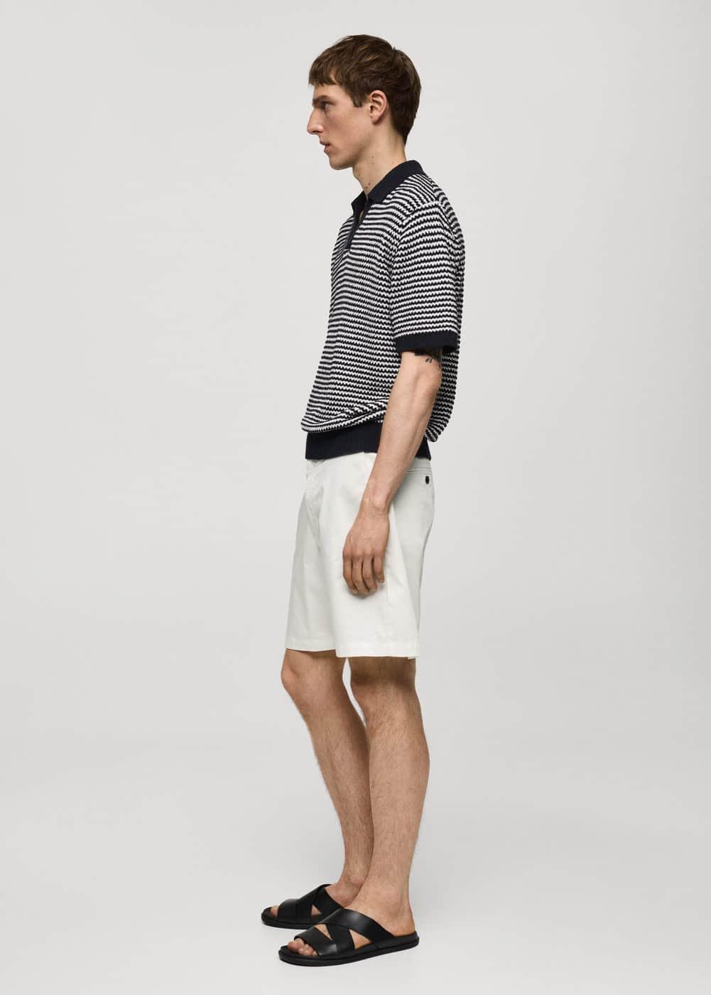 Slim fit cotton Bermuda shorts - Men | MANGO USA Product Image