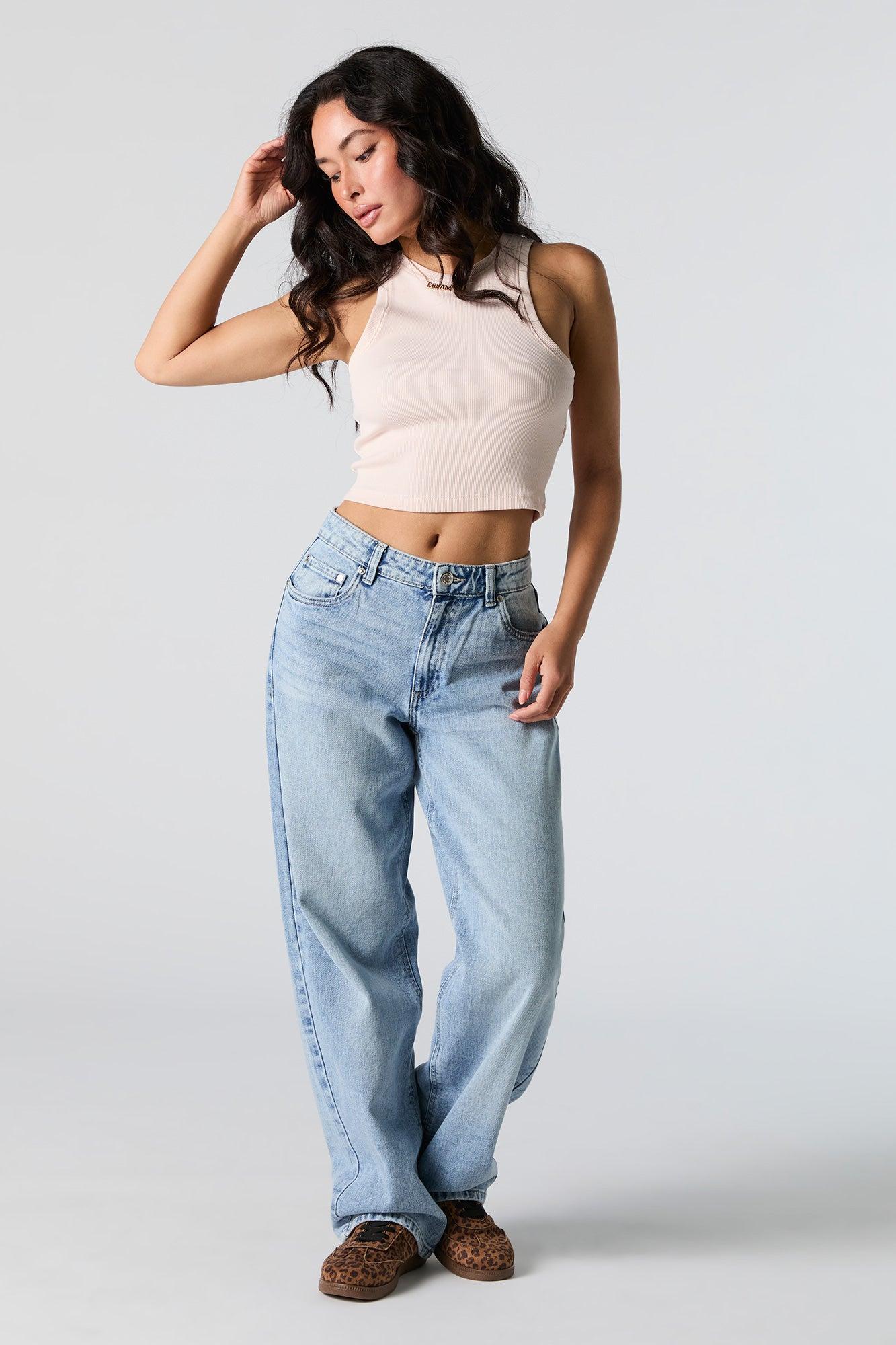 Ribbed High Neck Cropped Tank Female Product Image