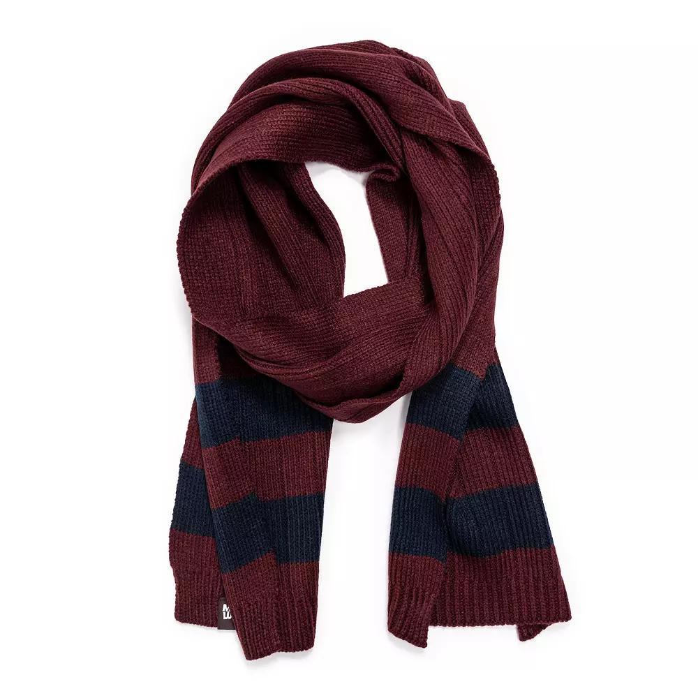 Mens MUK LUKS Ribbed Scarf, Red Navy Product Image