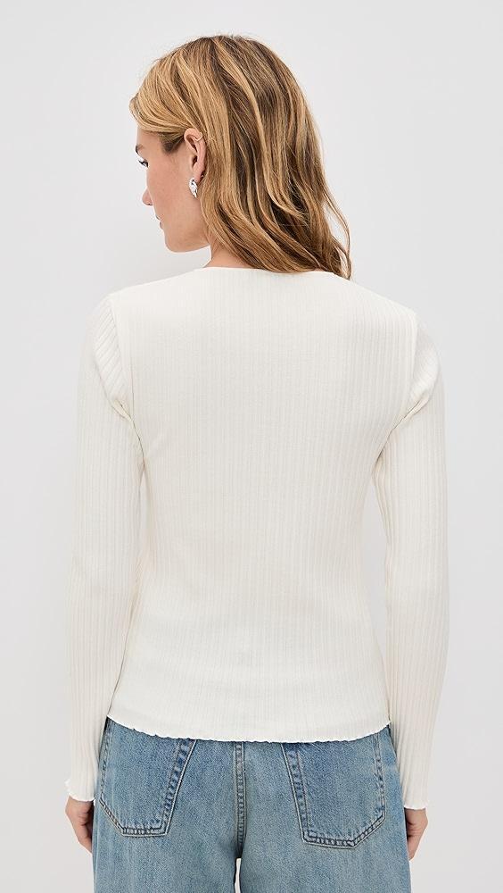 Vince Rib Long Sleeve Henley | Shopbop Product Image