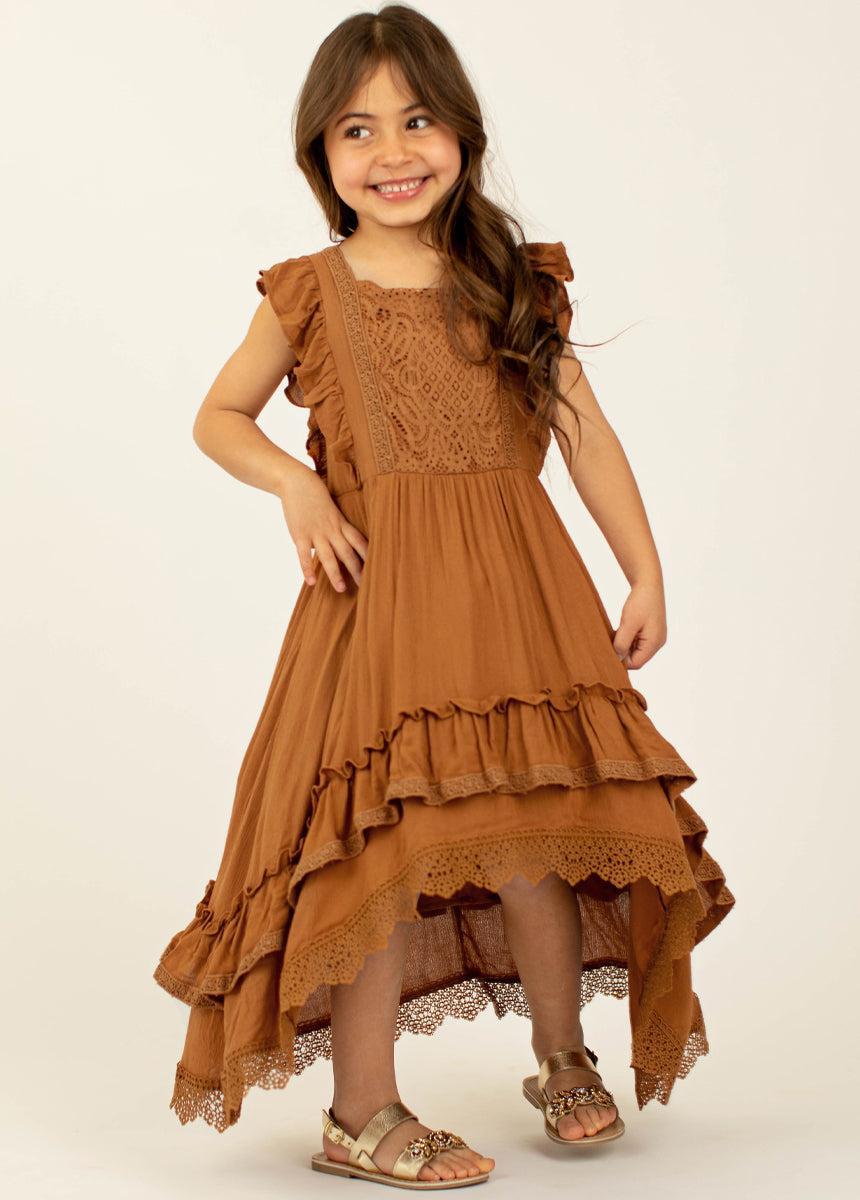 Cassia Dress in Marigold Girls Product Image