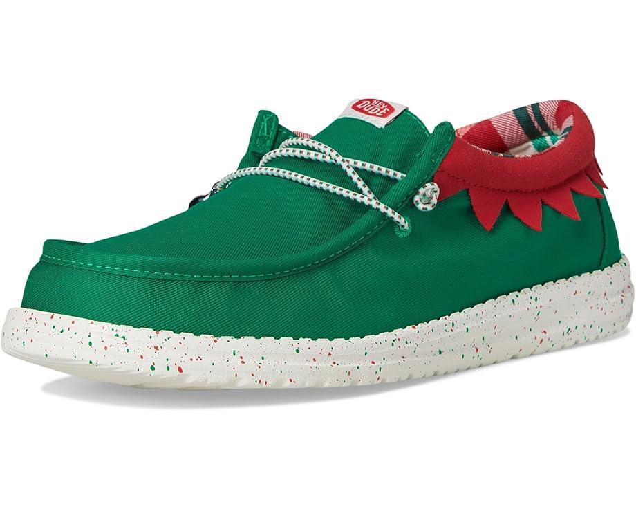 Men's Hey Dude Wally Holiday Elf Green/Red Product Image