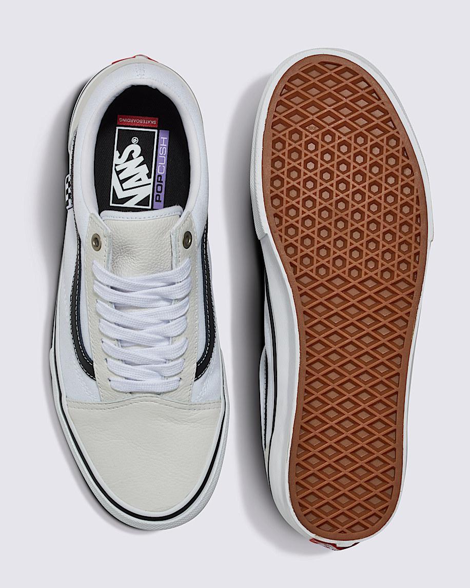 Skate Old Skool Leather Shoe in White| Vans US Product Image