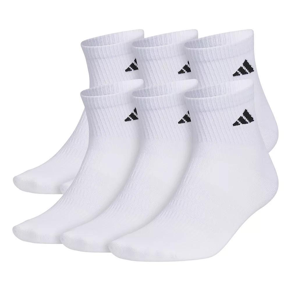 Men's adidas 6-Pack Superlite 3.0 Quarter Socks, Size: 5-8, White Product Image