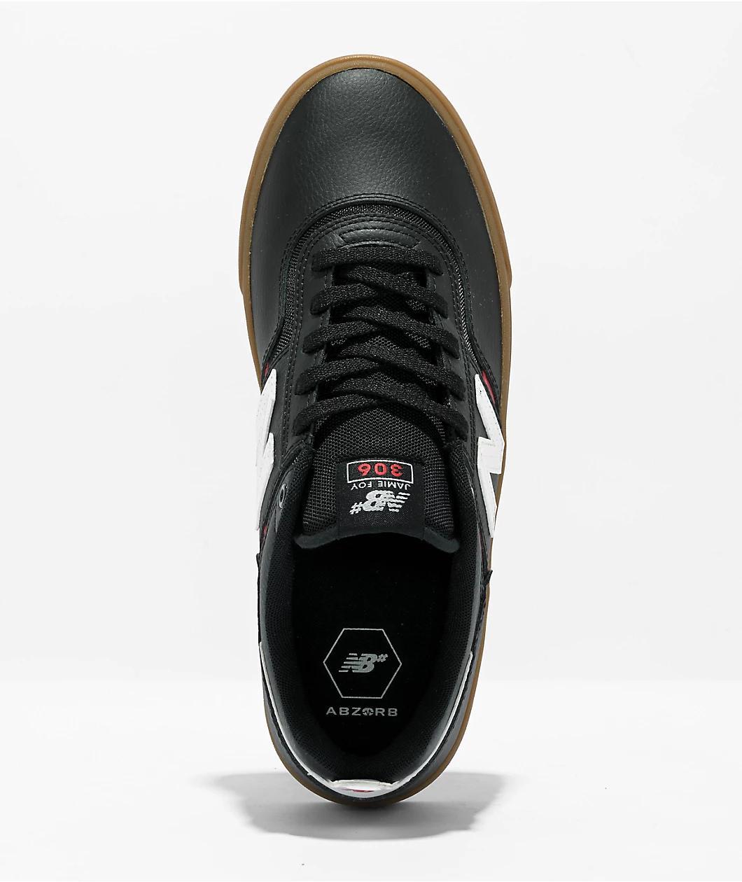 New Balance Numeric 306 Foy Black, White, Red & Gum Skate Shoes Product Image