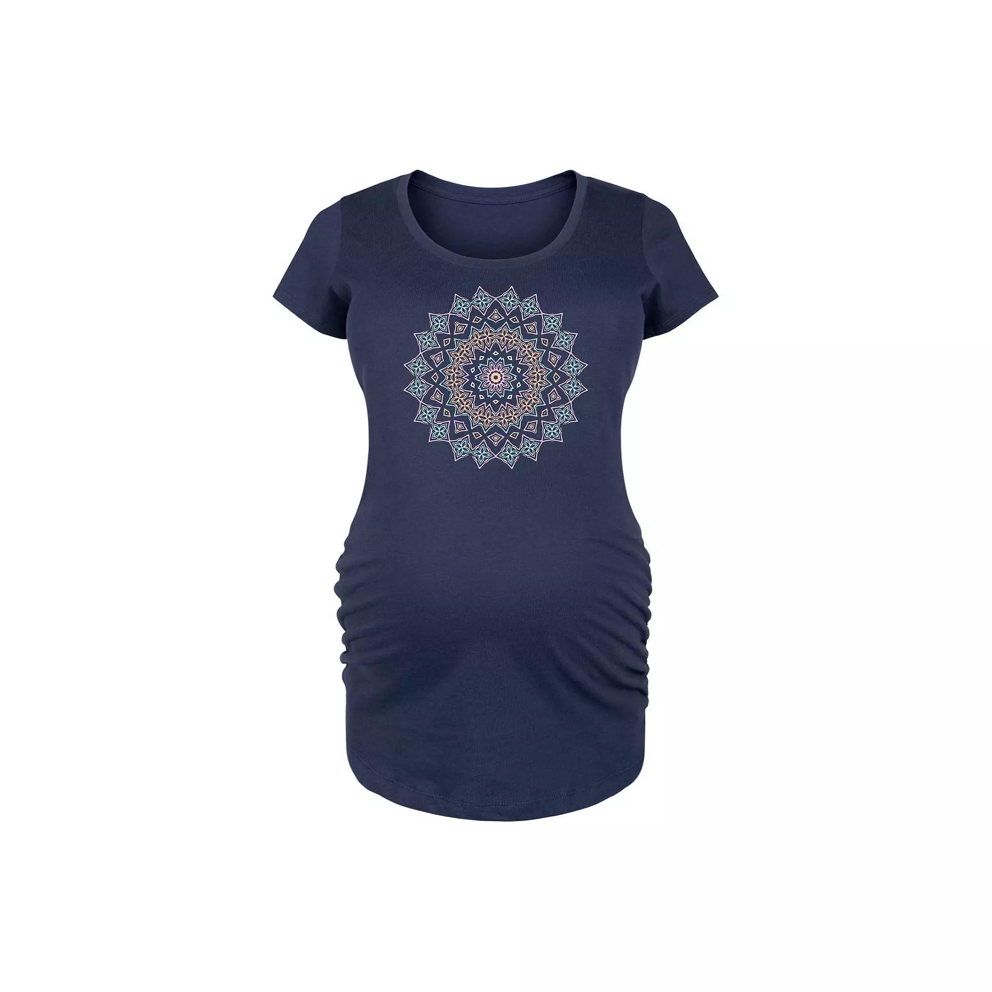 Maternity Pastel Mandala Graphic Tee, Womens Blue Product Image