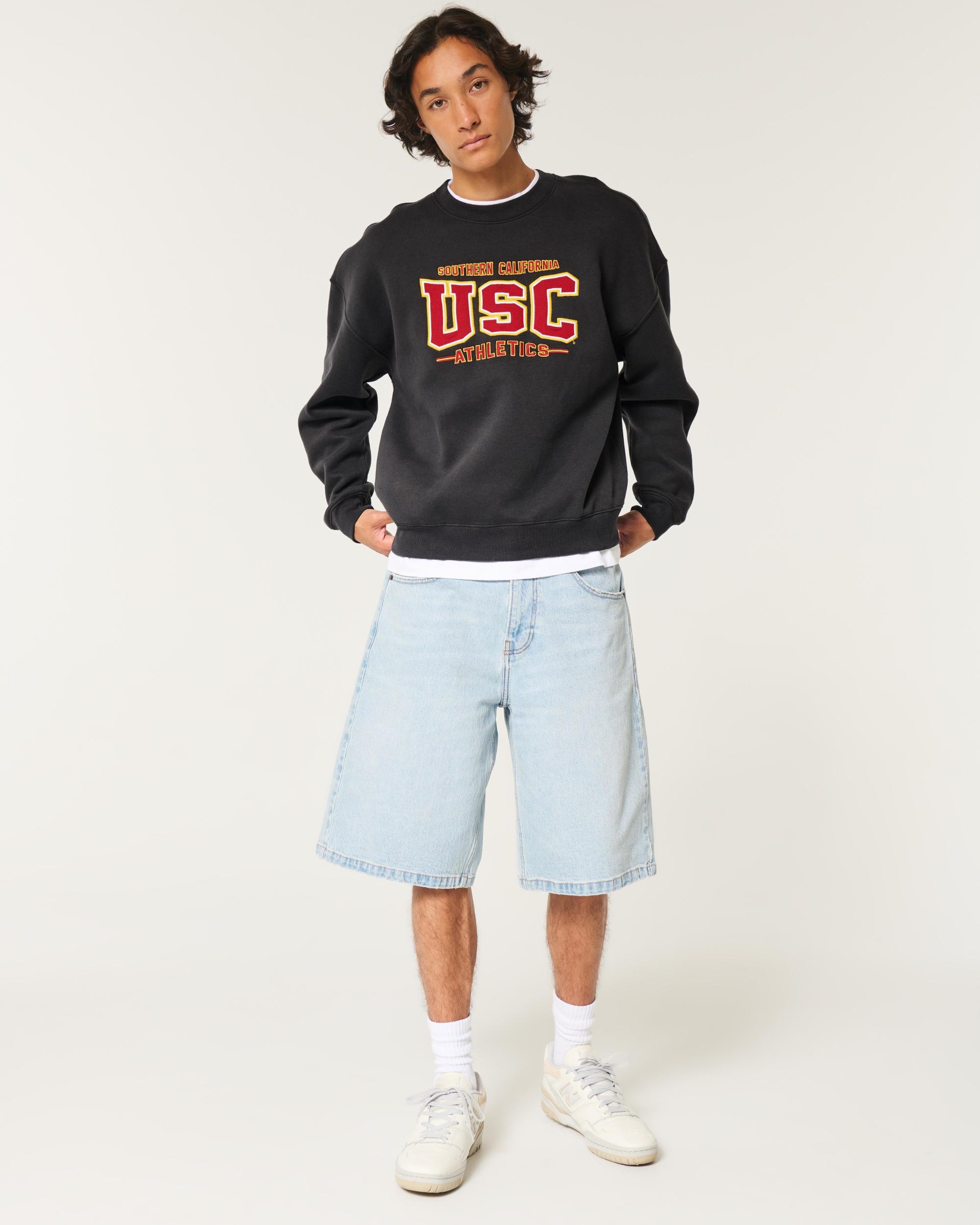 Boxy USC Athletics Graphic Crew Sweatshirt Product Image