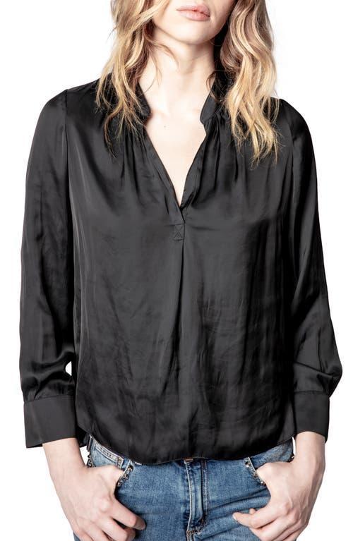 Womens Tink Draped Satin Blouse Product Image