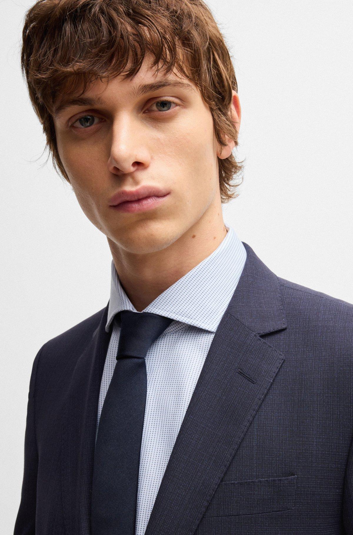 Slim-fit suit in micro-patterned stretch cloth Product Image